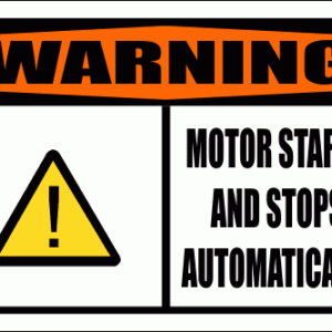 WF23 - Warning Motor Starts Automatically Sign