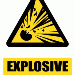 WW3E - Explosive Hazard Explanatory Safety Sign