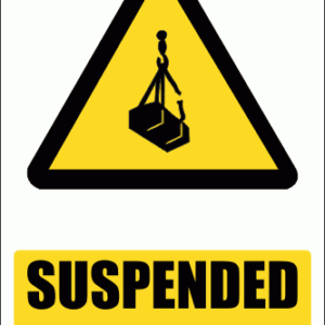 WW8E - Suspended Loads Hazard Explanatory Safety Sign