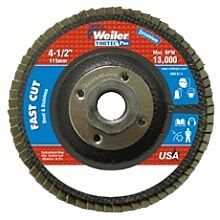 Weiler 31316 Vortec Pro Abrasive Flap Discs,4.5", 80 Grit, 5/8 Arbor, 13,000 Rpm, Alum Back