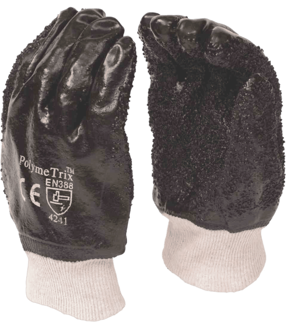 Pvc Chip Black Palm Glove