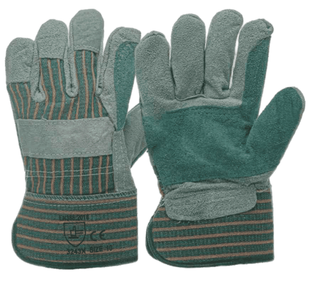 Candy Stripe Split Leather Palm Glove
