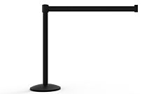 Banner Stakes Al6108B Qline Retractable Belt Barrier, Black Post, Blank Black Belt