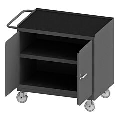 Durham 3100Rm-5Pu-95 Mobile Bench Cabinet, 1 Shelf, Black Rubber Mat, 25-13/16 X 42-1/8 X 36-3/8