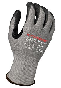 Armor Guys 00-420-S Cut Resistant Gloves, Gray Kyorene Liner With Black Pu Palm Coating And Reinforced Thumb Crotch, Ansi A4, Size Small