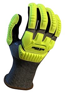 Armor Guys 00-857 Cut Resistant Gloves, Gray Kyorene Pro Liner With Foam Nitrile Palm Coating And Back Protection, Reinforced Thumb Crotch, Touch Screen, Ansi A5