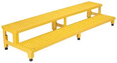 Vestil Asp-72 Steel Adjustable Step Mate Stand 2 Step 22-7/8 In. X 72-1/16 In. X 15-1/4 In. 500 Lb. Capacity Yellow