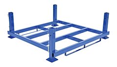 Vestil Base-4848 Steel Nestable Portable Rack Base 51-3/4" X 55-1/2" X 18" 4000 Lb. Capacity, Blue