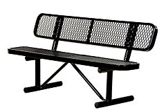 Vestil Ben-Mx-96-Bk Steel Bench Expanded Metal 96", Black
