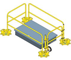 Bluewater 500049 Roof Hatch Guardrail Kit, 36" X 60", Yellow Rail/Yellow Base