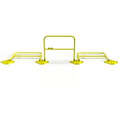 Bluewater 500487 6' Folding Rooftop Safety Guardrail, Kit, Includes 1 Yellow Rail And 1 Yellow Base