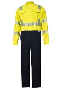 Drifire C88Tvhc3Md32 Fr Hybrid Coverall Class 3, Yellow/Navy, Size Medium