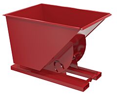 Vestil D-100-Hd-Nb-Sr Steel Heavy Duty No Bump & Dump Hopper 1 Cubic Yard 6000 Lb. Capacity, Soda Red
