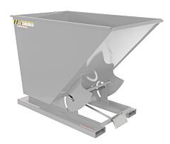Vestil D-150-Hd-Sl Steel Heavy Duty Self Dumping Hopper 1-1/2 Cubic Yard 6000 Lb. Capacity, Silver Lining