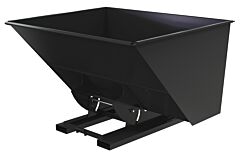 Vestil D-300-Ld-Nb-Blk-Sg Steel Light Duty No Bump & Dump Hopper 3 Cubic Yard 2000 Lb. Capacity, Semi Gloss Black