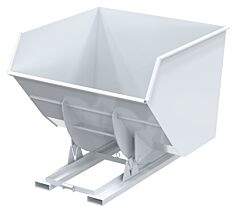 Vestil D-400-Hd-Nb-Wht Steel Heavy Duty No Bump & Dump Hopper 4 Cubic Yard 6000 Lb. Capacity, White