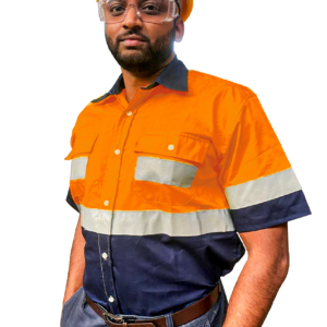 100% Cotton High-Visibility Short Sleeve Work Shirt
