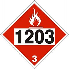 Safehouse Signs 1203 Gasoline, Gasohol, Petrol - Class 3 Placard, 10.75, Adhesive Vinyl