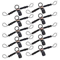 Ergodyne 19199 Squids 3141 Barcode Scanner Lanyard D-Ring And Clip, Black