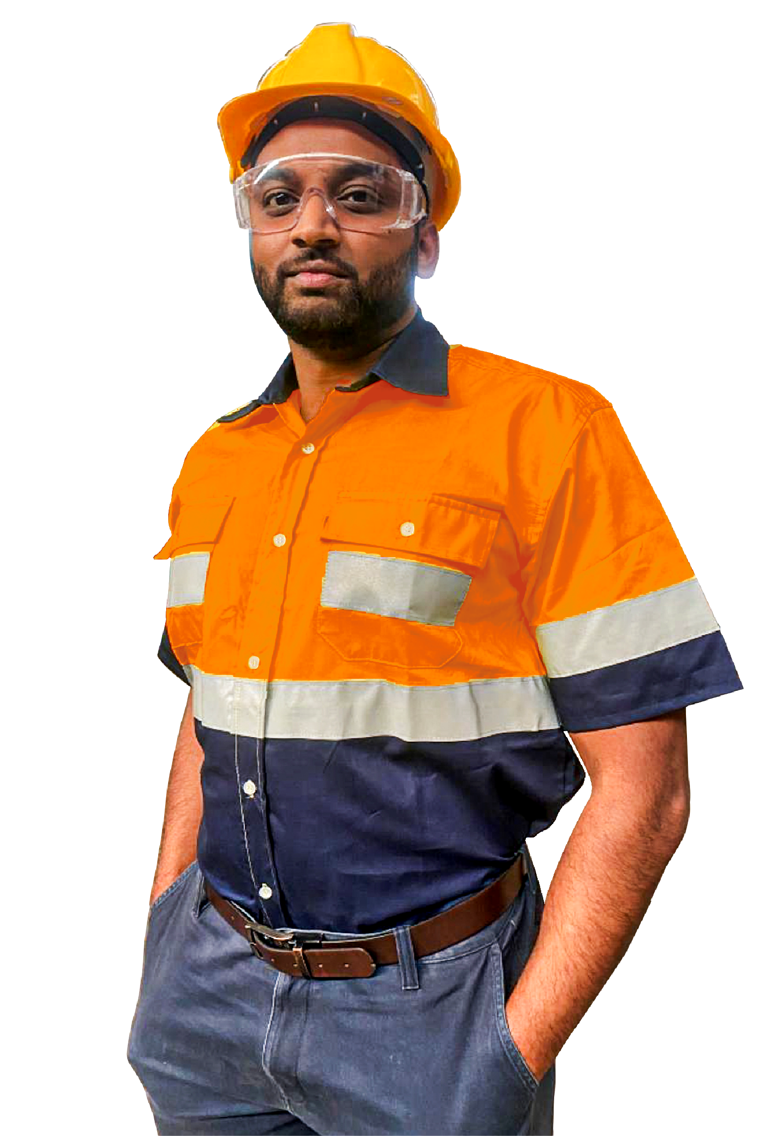 100% Cotton High-Visibility Short Sleeve Work Shirt