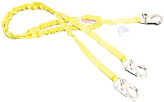 French Creek 420A 100% Tie-Off "Dual-Leg" Tubular Shock Absorbing Web Lanyard, 6 Ft., #74N Locking Snap Hooks On Ends