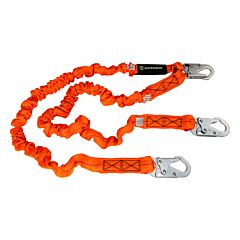 Safewaze Fs88591 V-Line 6' Stretch Internal Energy Absorbing Lanyard, Dual Leg Snap Hooks