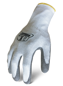 Ironclad Ikc5-Bas-05-Xl Knit Cut Level 5 Gloves, Nitrile Palm, White & Gray, Size X-Large