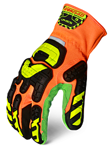 Ironclad Lpi-Oc5-04-L Kong Open Cuff A4 Gloves, Low Profile, Orange & Green, Size Large