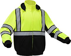 Gss Safety 7511 Onyx Class 3 Sweatshirt With Tefflon Coating, Lime