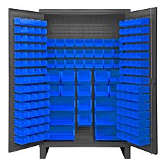Durham Sjc-Bdlp-192-5295 Cabinet, 192 Blue Bins, 48 X 24 X 84