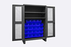 Durham Hdcv48-24B-2S5295 Ventilated Cabinet, 2 Shelves, 24 Bins
