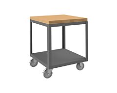 Durham Hmt-2424-2-Mt-95 High Deck Mobile Table, 2 Shelves