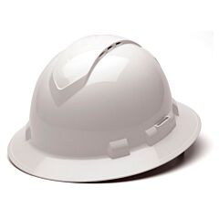 Pyramex Hp54110V Ridgeline Vented Full Brim Hard Hat 4 Point Ratchet Suspension, White