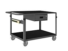 Durham Ic24361Drps5Pu95 Instrument Cart, 2 Flush Shelves