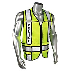 Radians Lhv-207-3G-Blk-Pol-R Police Safety Vest, Lime Green With Black Trim