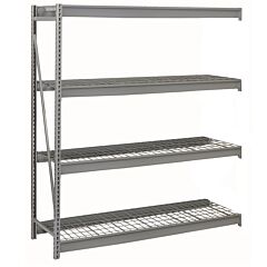 Lyon Dd67535W 4 Level 96" W X 48" D X 96" H Bulk Storage Rack With Galvanized Wire Decking Add-On, Color: Dove Gray