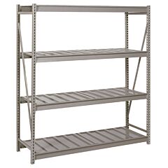 Lyon Dd67533Sr 4 Level 96" W X 36" D X 96" H Bulk Storage Rack With Ribbed Decking Starter, Color: Dove Gray