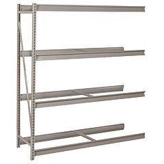 Lyon Dd67233 4 Level 60" W X 36" D X 96" H Bulk Storage Rack With Front-To-Back Supports Add-On, Color: Dove Gray
