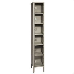Lyon Dd5332Pcsu Six Tier 12" W X 12" D X 78" H Clearsight Clear Front Locker 1 Wide - Assembled, Color: Dove Gray