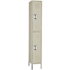 Lyon Pp5252Isu Double Tier 15" W X 15" D X 78" H Standard Metal Locker 1 Wide - Assembled, Color: Putty