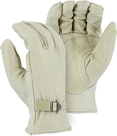 Majestic 1550 Heavy Duty Cowhide Drivers Gloves W/ Buckle, Size Small