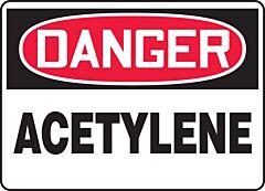 Accuform Mchl174Vs Safety Sign, 10" X 14", Danger Acetylene, Adhesive Vinyl, 1/Each