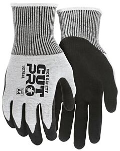 Mcr Safety 92754L Gloves, Cut Pro A4, 13 Gauge, Salt/Pepper Hppe/Stainless Shell, Doublie Nitrile Coated Palm/Fingers, Ansi Cut A4, Size Large