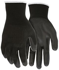 Mcr Safety B96699S Gloves 13 Gauge Black Poly Shell, Black Pu Coated Palm/Fingers, Polybag/Pair, Abrasion 4, Puncture 2, Size Small
