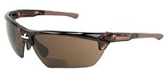 Mcr Safety Dm13H25Bpf Safety Glasses, Dominator Dm3 Magnifier 2.5 Brown Max6