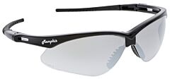 Mcr Safety Mp117 Safety Glasses, Memphis Mp1 Black Frame, Silver Mirror Lens