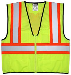 Mcr Safety Vwccs2L Csa, Class 2, Poly, Mesh 4.5" Orange/Silver Stripe, Lime,