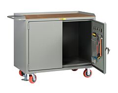Little Giant Mh-2436-Pbd-Fl Mobile Bench Cabinets With Pegboard Or Louvered Panel Doors, 41"H X 24"D X 36"W, 3600 Lb Capacity