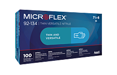 Microflex 92-134-M Disposable Nitrile Gloves, Powder Free, 2.8 Mil Palm, Medium