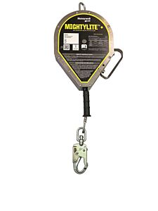 Honeywell Miller Mml-Ogc1-02/100Ft Mightlite+ Self-Retracting Lifeline (Srl), Galvanized Steel, 100 Ft L, Carabiner, 420 Lb, Swivel Snap, 1 Leg